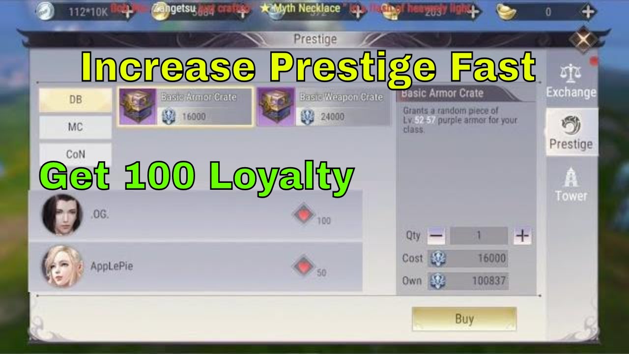 Perfect World Mobile guide: Get 100 Loyalty & Increase Prestige Fast!