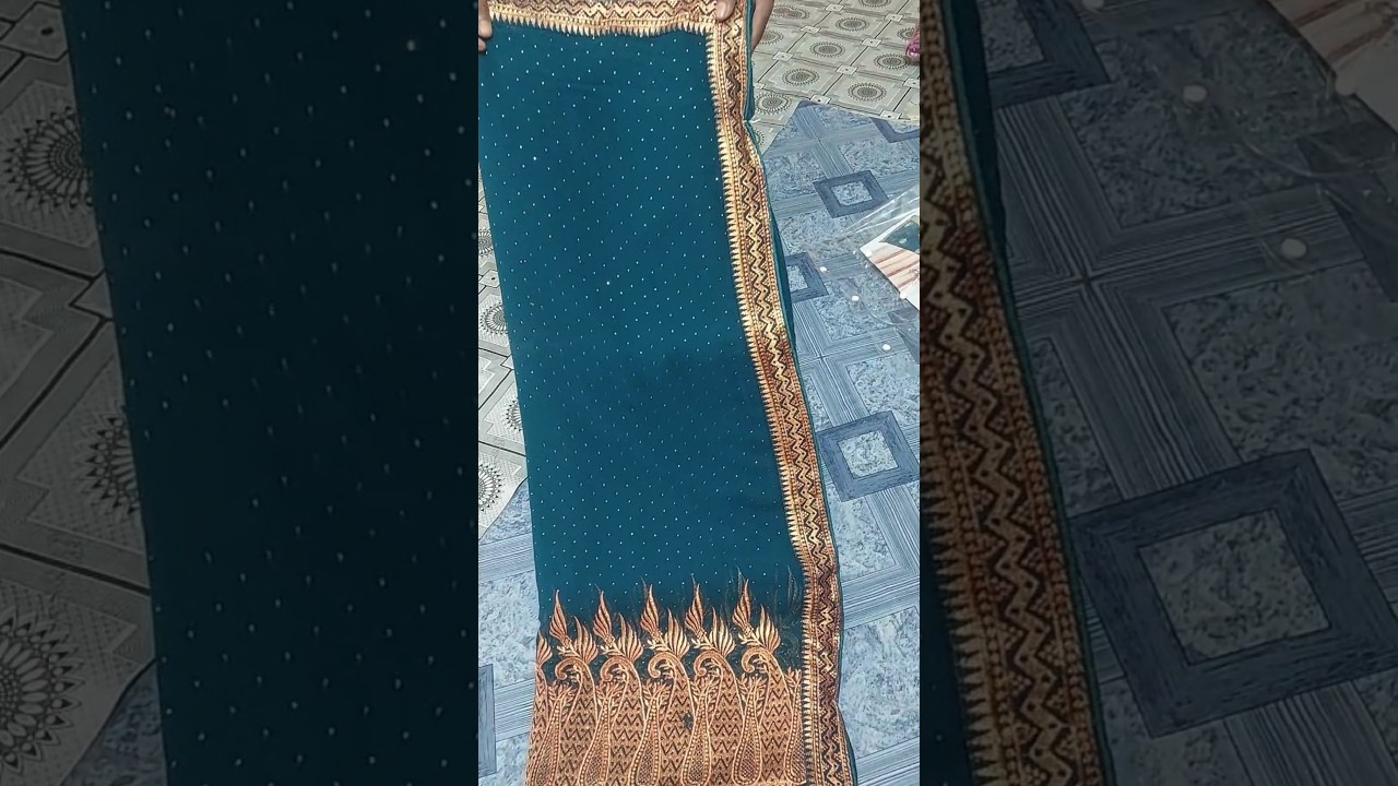 💚 Dark Teal Green Designer Saree | Golden Zari Border Elegance | Latest Collection 2026 ✨ #sareevide