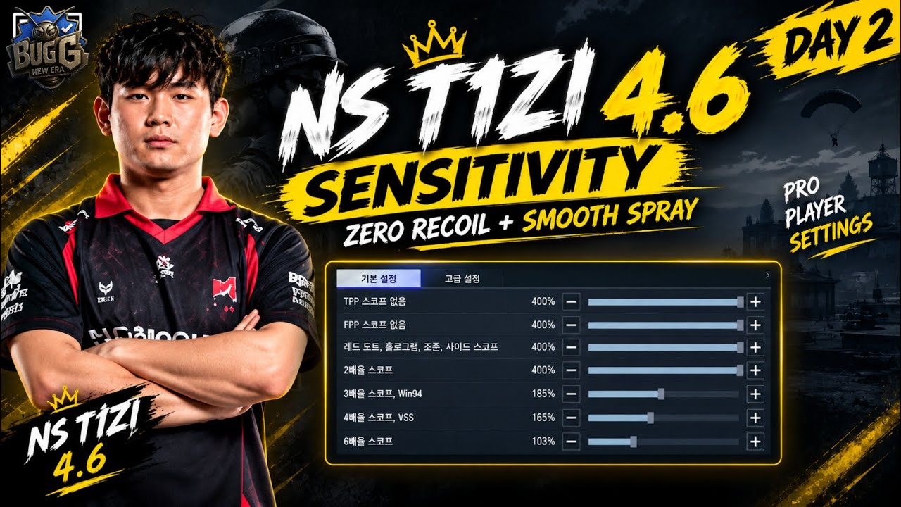 NS T1zi 4.6 Sensitivity 🔥 5 Finger Control Code | Zero Recoil + Smooth Spray | Its BugG 