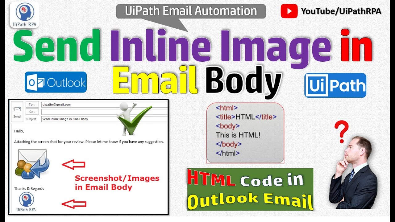 Send Inline Image in Outlook Email Body in UiPath | HTML Code in UiPath Email | UiPathRPA