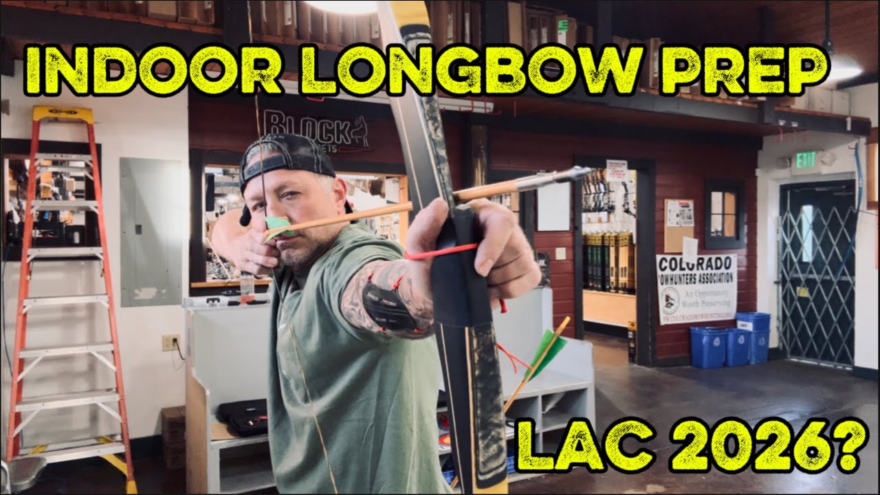 Подготовка к соревнованиям Lancaster Classic 2026: стрельба из длинного лука в помещении