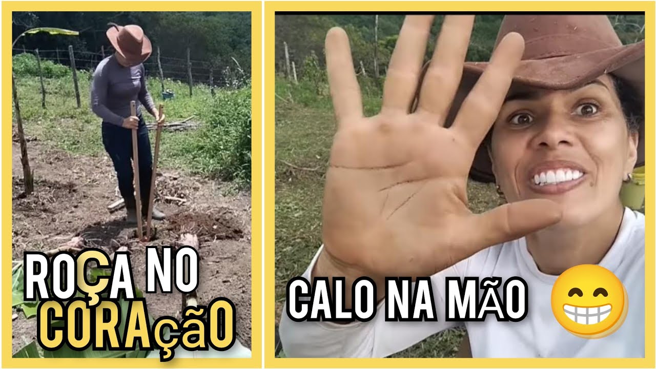 Sozinha no Sitio: capinando, plantando e cuidando de tudo.