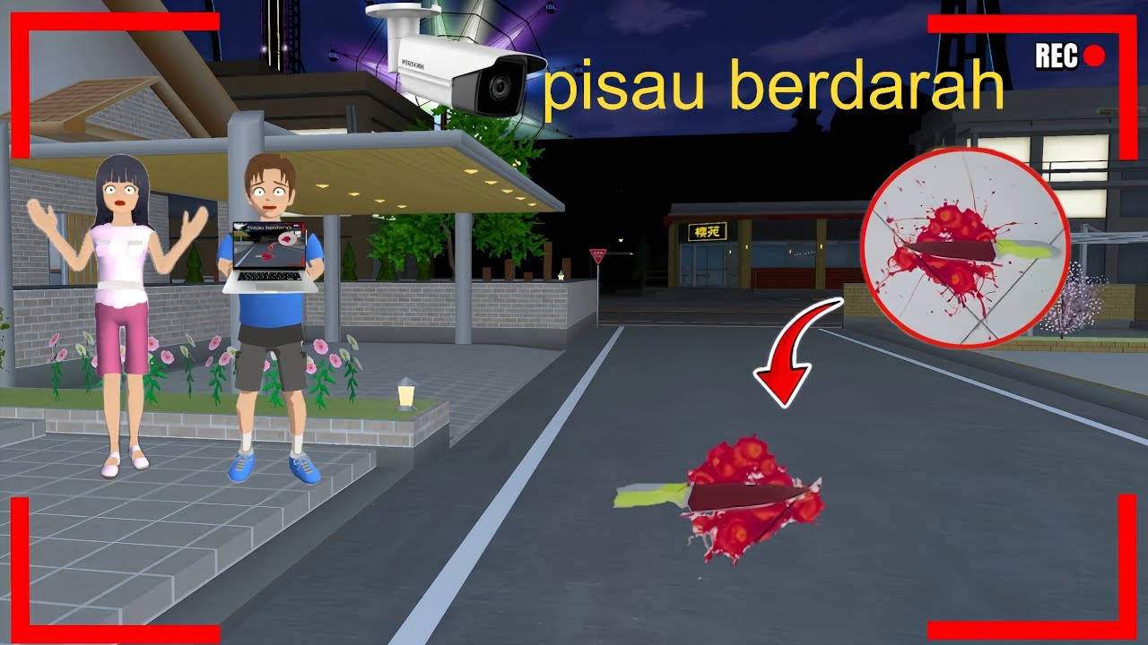 Yuta mio panik CCTV merekam PISAU BERDARAH di depan rumah😱||sakuraschoolsimulator