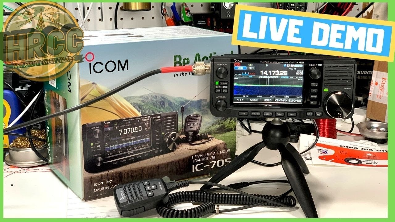 ICOM IC-705 Ham Radio - Features and Modes Demonstration (HF, Digital, D-STAR, VHF/UHF) - Livestream