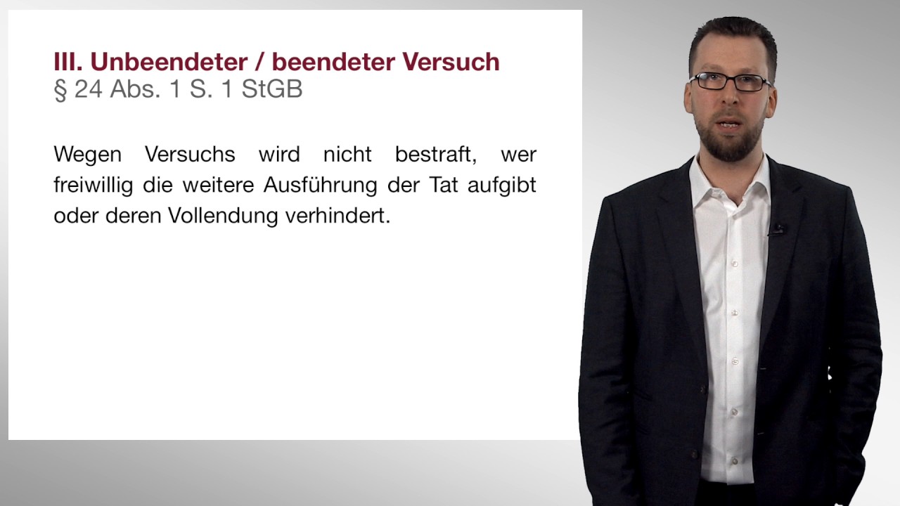 Der Rücktritt des Einzeltäters (Klassiker des Strafrechts in weniger als 15 Minuten)