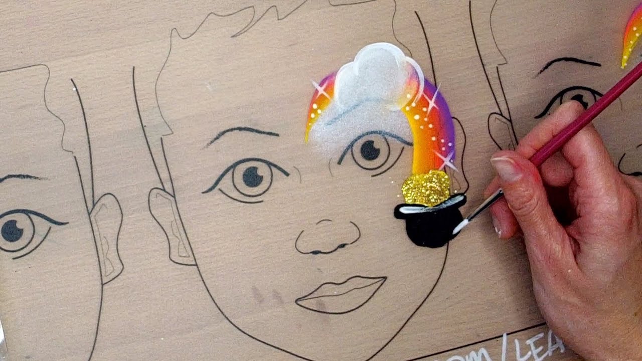 Pot of Gold Face Paint Tutorial for St. Patty's Day