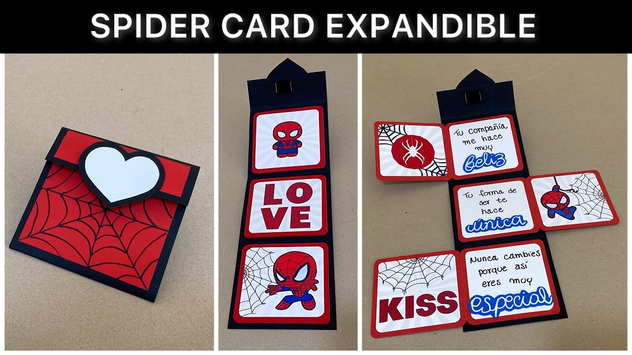 TUTORIAL Spider man card EXPANDIBLE | Sobre de amor hecho en cartulina | Regala Siempre Amor