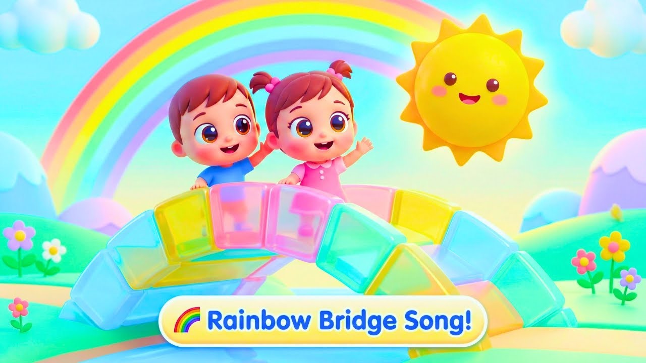 Песня о Радужном мосте | Веселый обучающий мультфильм для детей | HappyRhymes TV
