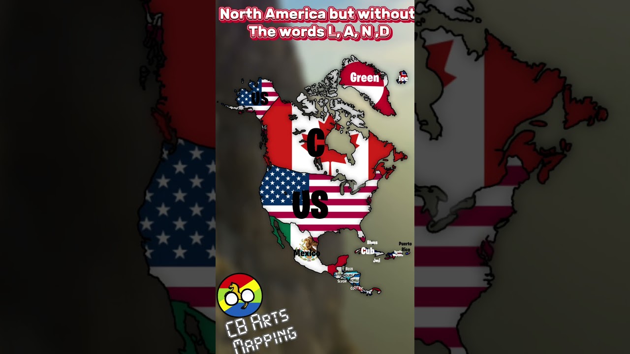 North America but without The words L, A, N ,D #geography #map  #northamerica