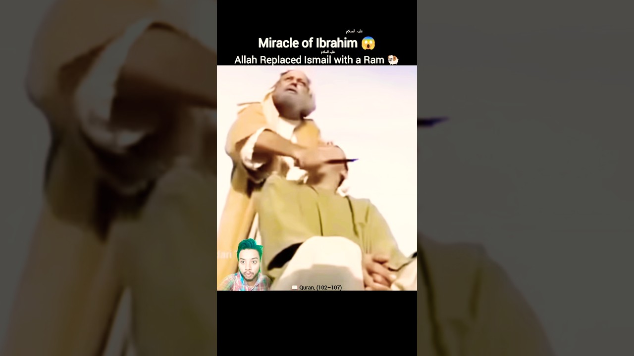 Miracle of Prophet Ibrahim 😱 Allah Replaced Ismail with a Ram 🐏 #shorts #ibrahim #miracle #ismail