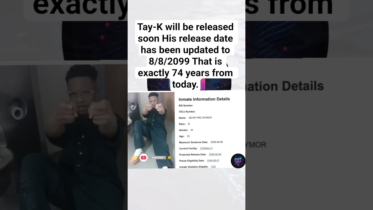 🔥 Tay-K&rsquo;s release date updated to 2099   74 years from now! #TayK #News