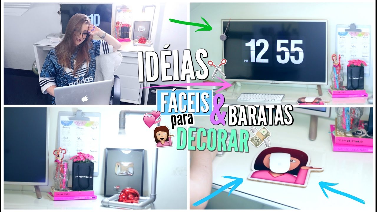 DIY F&Aacute;CEIS e BARATOS para DECORAR!! | Escrivaninha ou Quarto