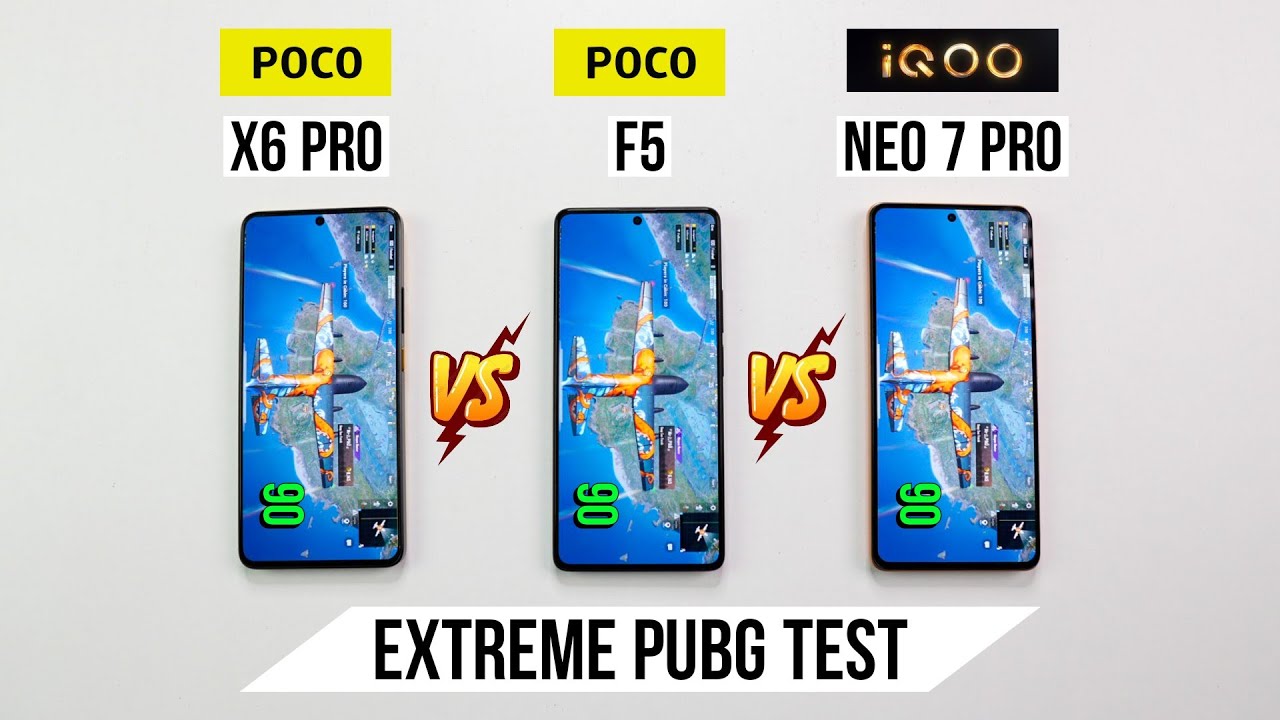 Poco X6 Pro vs Poco F5 vs iQOO Neo 7 Pro Extreme Pubg Test 🔥