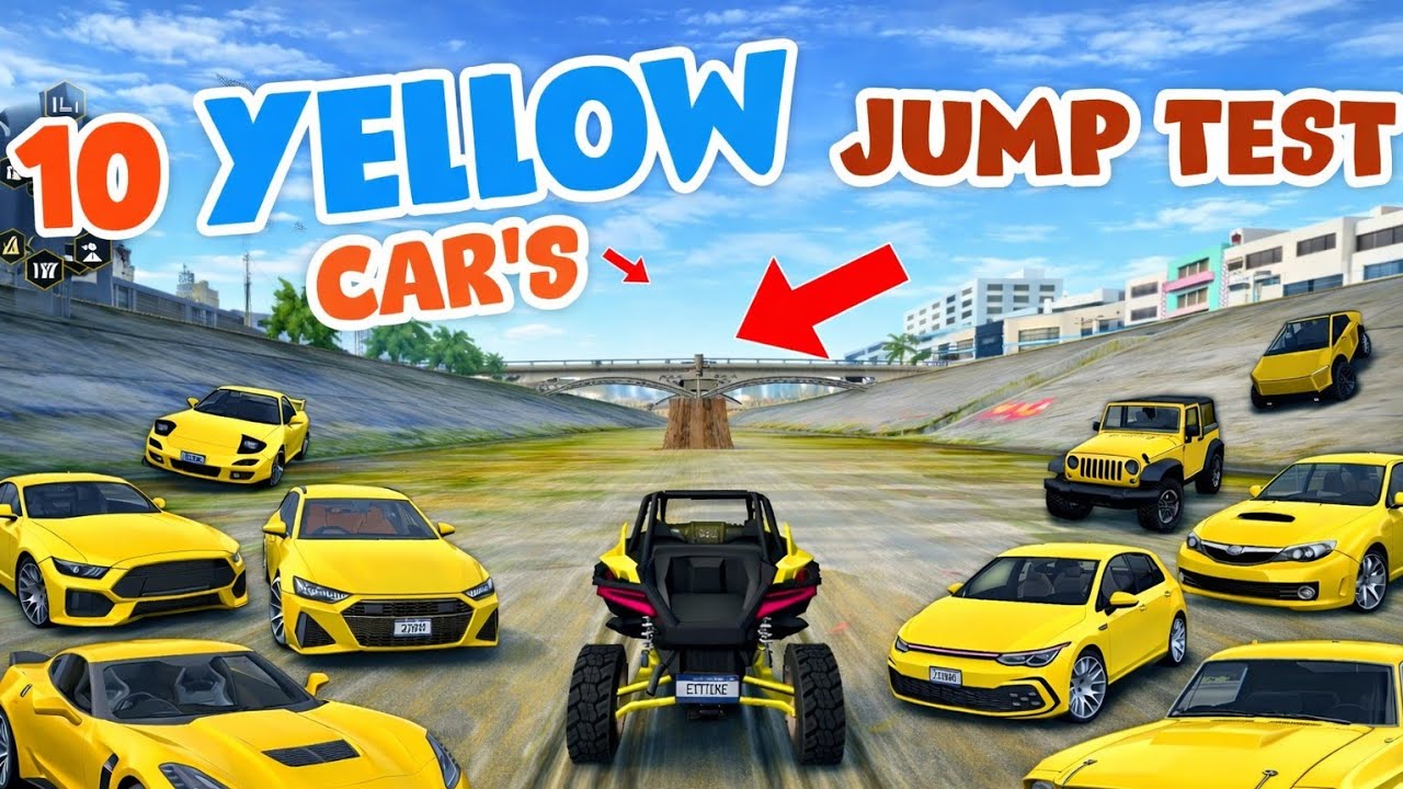which yellow car cross the bridge... - 🚕🔥 extreme car driving simulator #car #racing #gaming