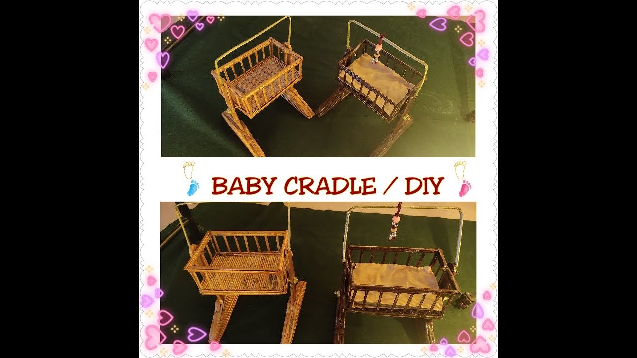 DIY/CRADLE WITH NEWSPAPER/ CRAFT /toy cradle/ BABY SHOWER GIFT / Handmade baby cradle #vasaracrafts