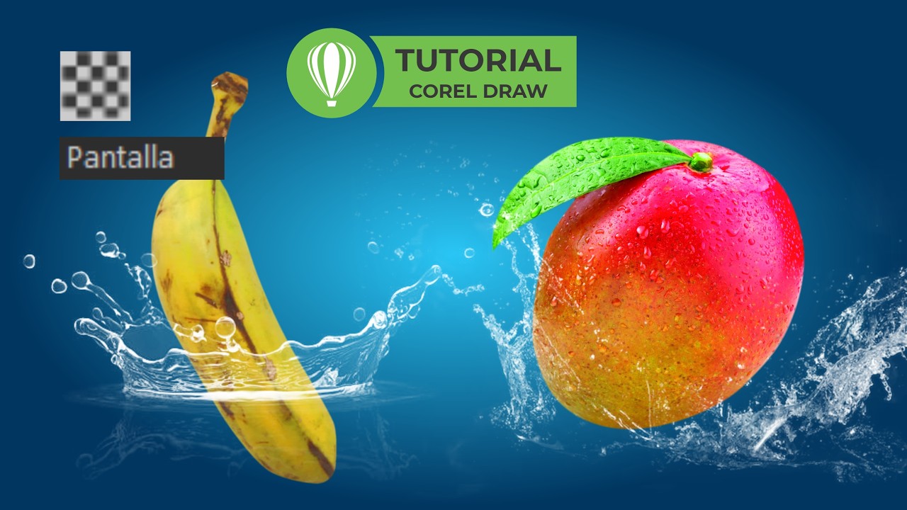 🔴 Efecto AGUA con TRANSPARENCIA + FUSION  CorelDRAW🦄paso a paso🚀