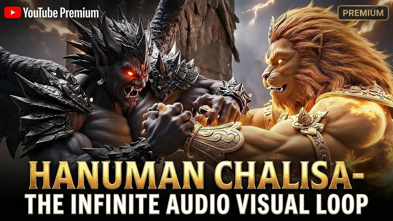Title: Hanuman Chalisa - The Infinite Audio-Visual Loop | A Cinematic Mythological Experience