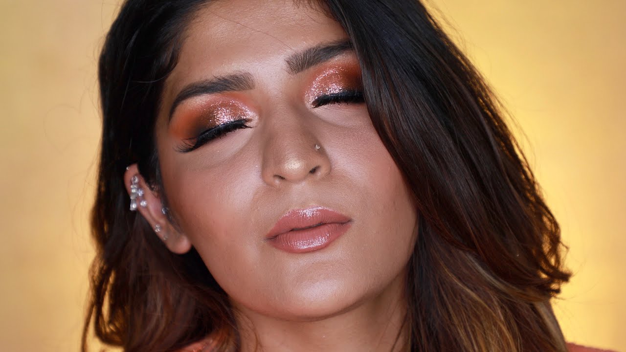 Bronze Bombshell Makeup Tutorial | Dewy Skin & Glitter Eyes | Shreya Jain