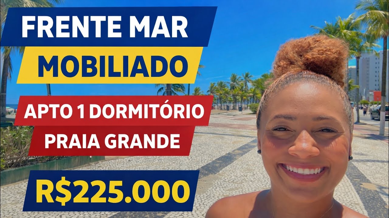 R$225.000 | FRENTE MAR | Mobiliado | 1 dormitório | Térreo |Tupi, Praia Grande. OPORTUNIDADE.