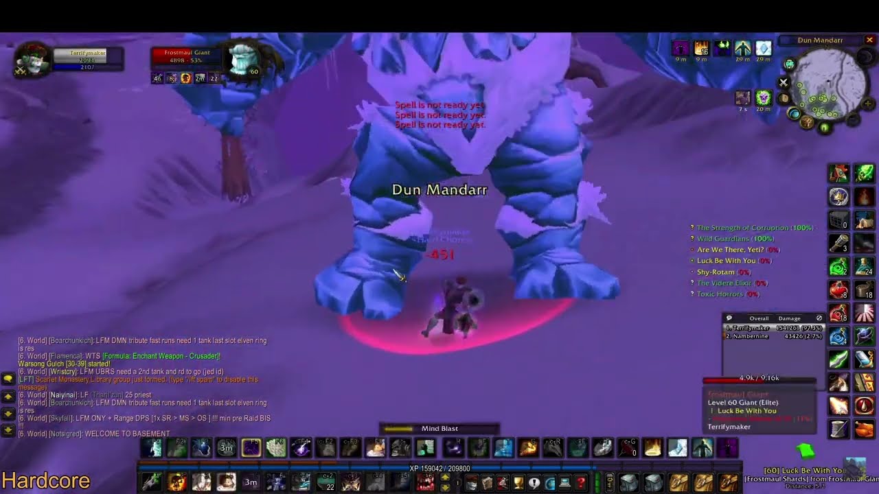 Turtle WoW HC Priest (59) solo Frostmaul Giant (60 Elite)