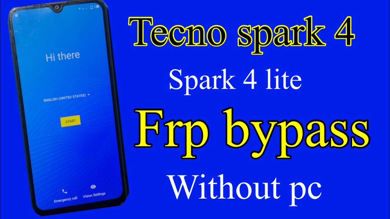 Tecno Spark 4 Frp Bypas (kc2) Google Account unlock without pc 2022