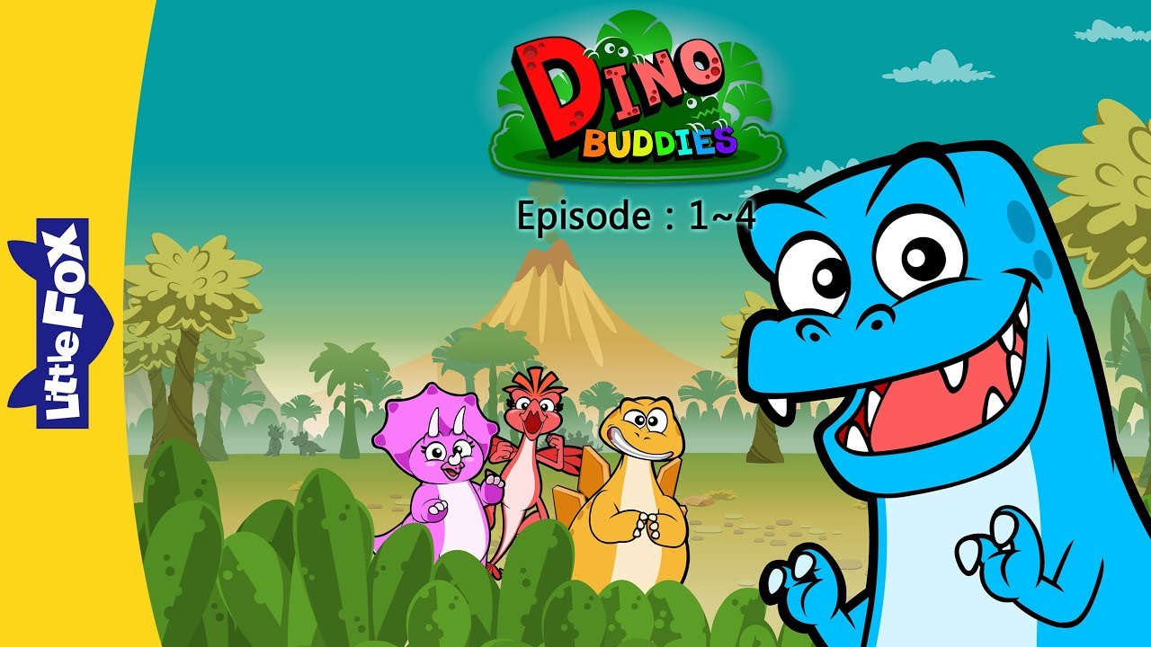 Meeting New Friends | Dino Buddies 1-4 | Dinosaurs  | Little Fox | Bedtime Stories