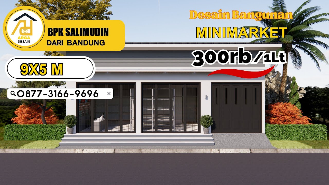 Desain Rumah Ukuran 9X5 M  [1 LANTAI] dari BPK SALIMUDIN, Jasa Desain Rumah BANDUNG
