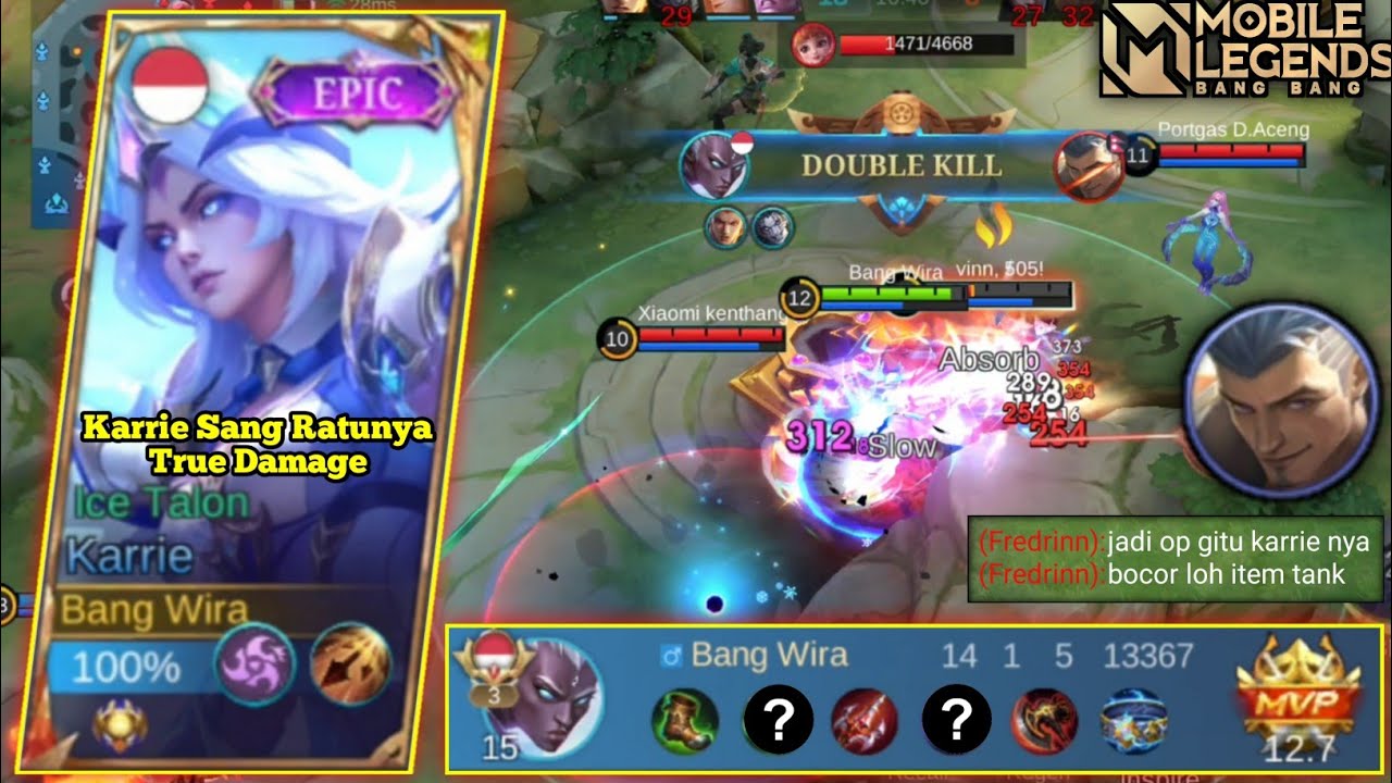 TANK SEKERAS FREDRINN SAMPAI TIDAK MENYANGKA SEKALI ! KALAU KARRIE JADI SE OVERPOWER INI ! MLBB