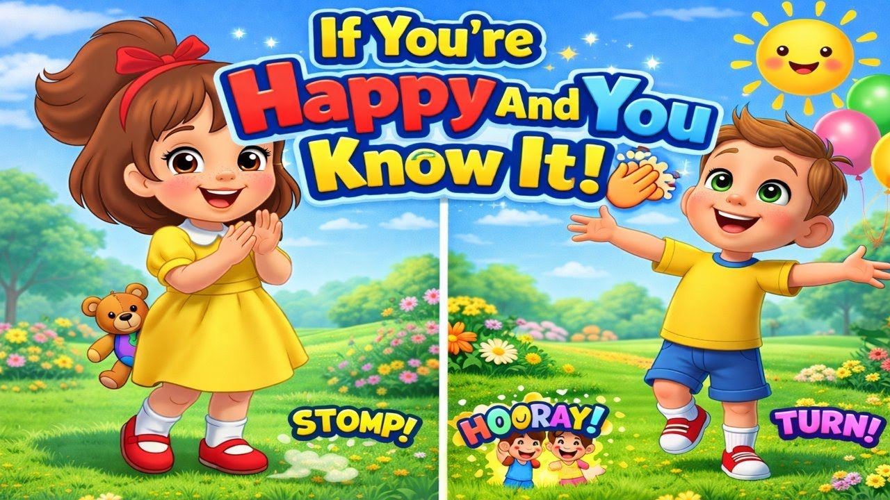 If You’re Happy and You Know It Song 😊 | Action Rhymes for Toddlers |Kids Action Song