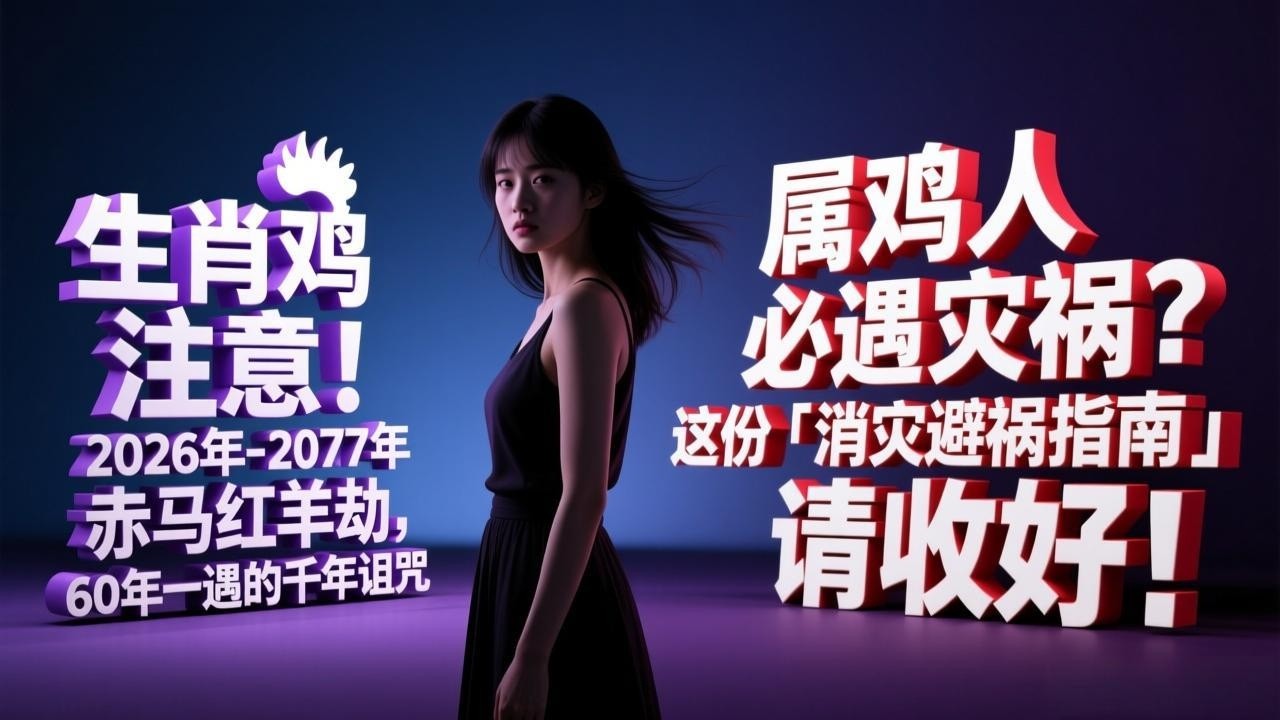 生肖鸡注意！2026-2027赤马红羊劫：60年一遇的千年诅咒，属鸡人必遇灾祸？这份「消灾避祸指南」请收好！