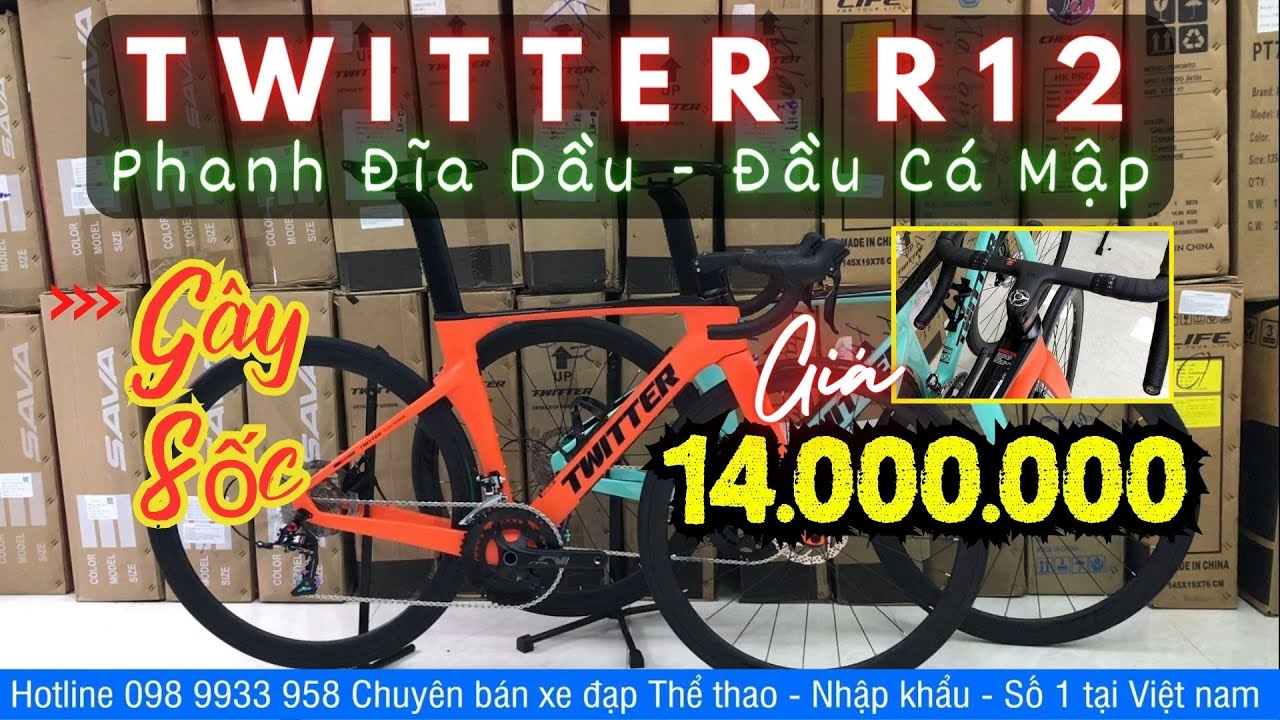 TWITTER R12 phanh đĩa dầu-Đầu cá mập GIÁ 14.000.000 RẺ 0 LỐI THOÁT - Mầu cam mới cực nổi| 0989933958