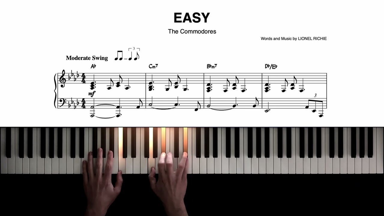 The Commodores − Easy − Piano Cover + Sheet Music!