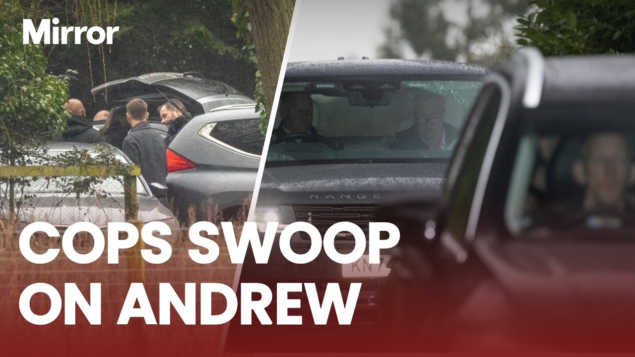 Footage shows Police INVESTIGATING Andrew's Sandringham home as former Prince taken into custody