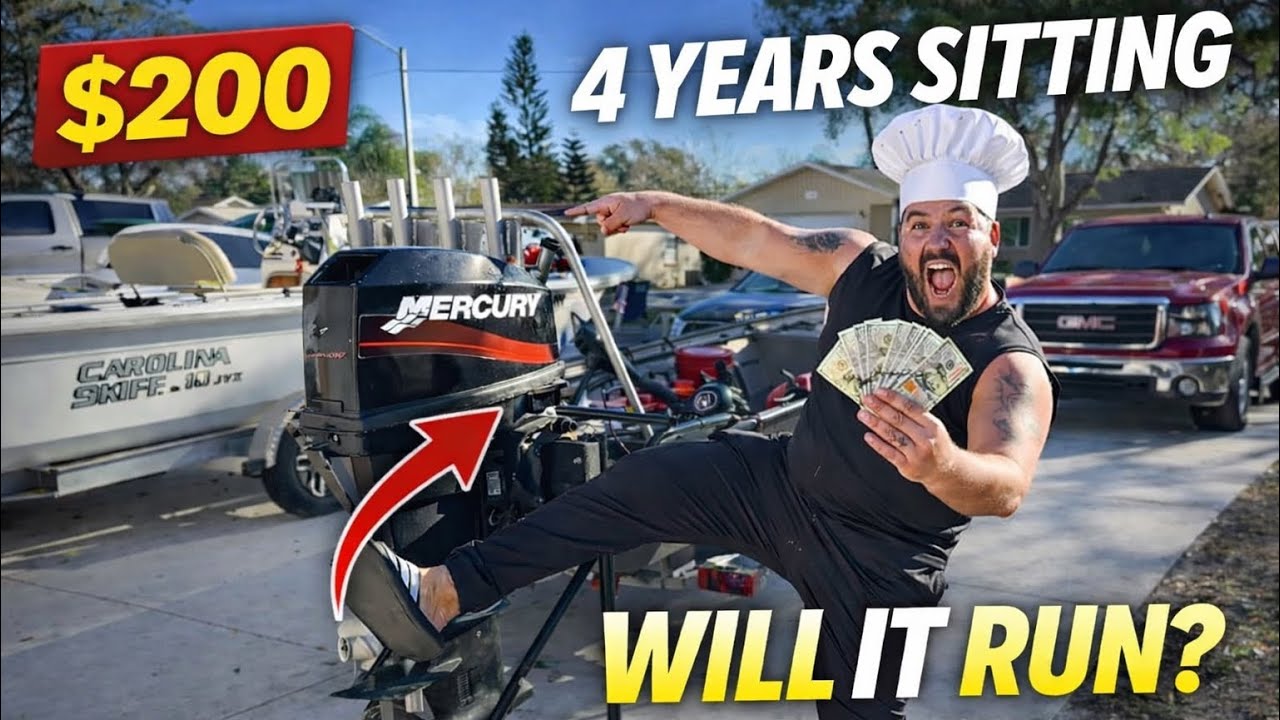 $200 25HP Mercury Outboard... Will It Run After Sitting 4 Years?!  Part 1