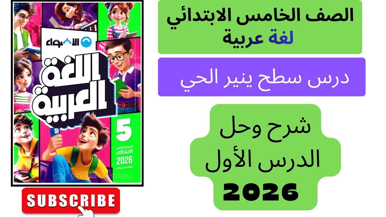 شرح وحل تدريبات الدرس الأول الصف الخامس الابتدائي (سطح ينير الحي)