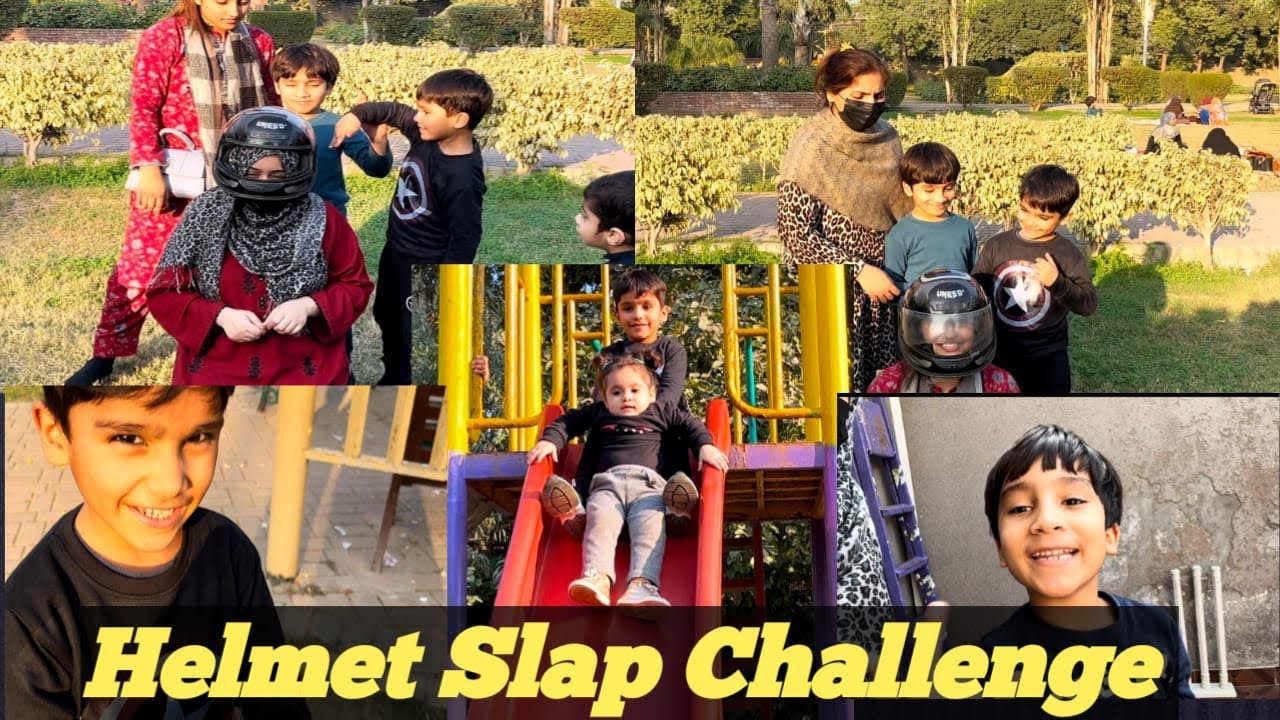 Helmet Slap Challenge with bacha party 😂