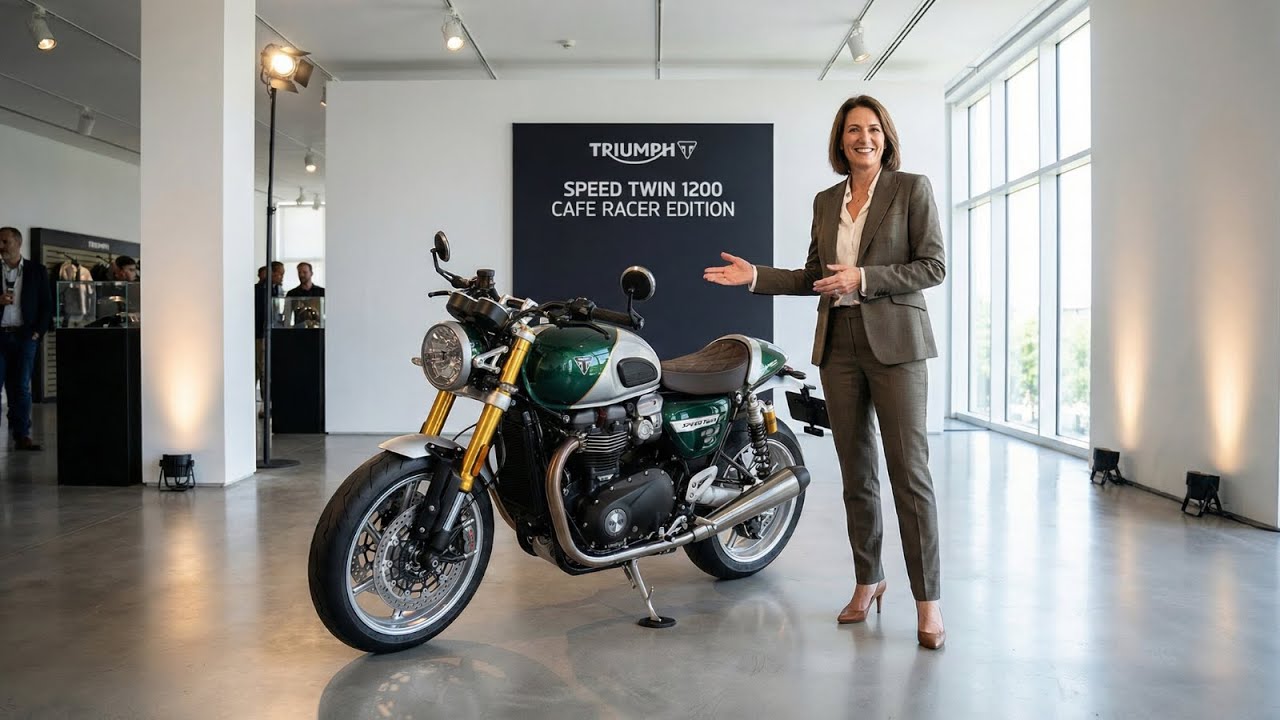 Первый взгляд на новый Triumph Speed ​​Twin 1200 Cafe Racer Edition 2026 года!!