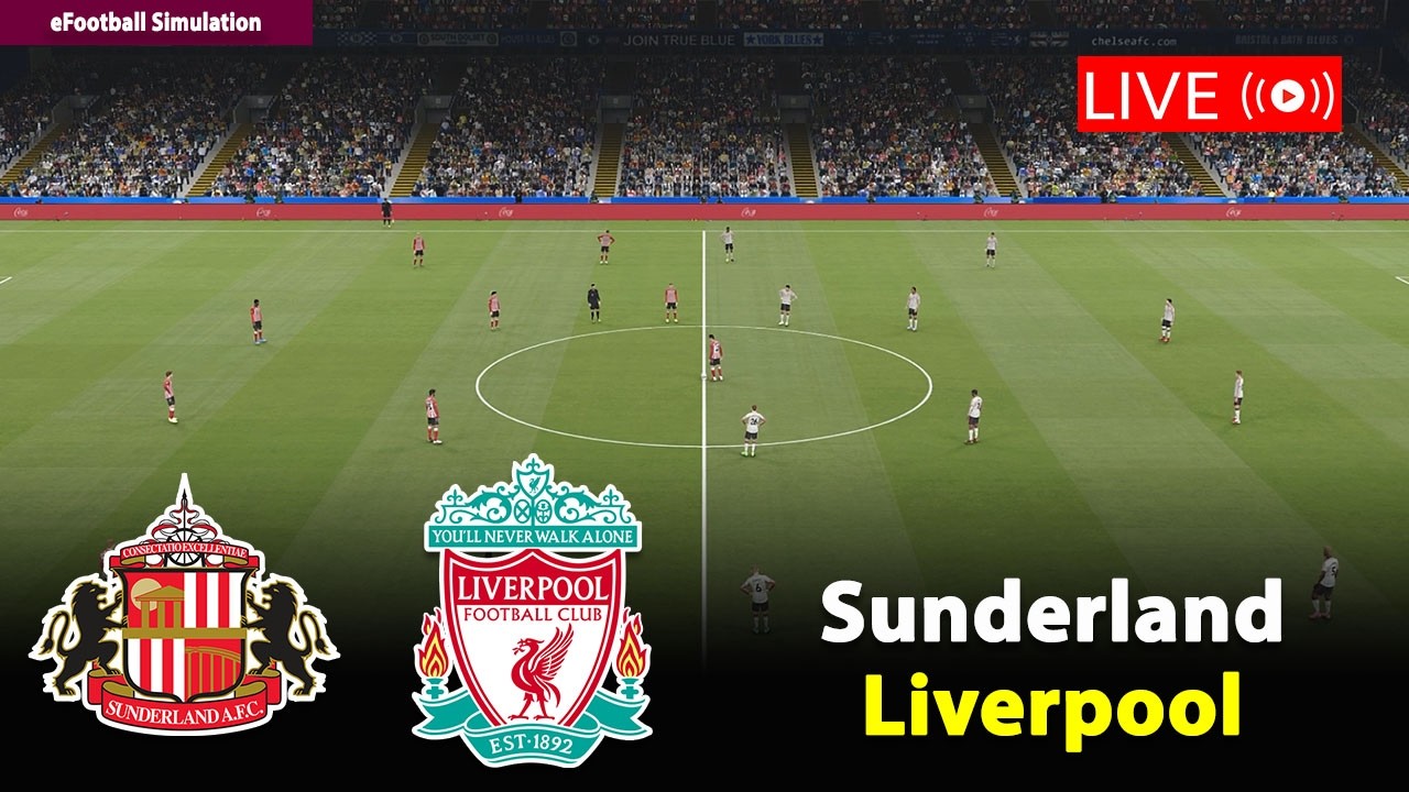 🔴Live- Sunderland vs Liverpool | England Premier League 2025/26 Match | PES21 Game Simulation