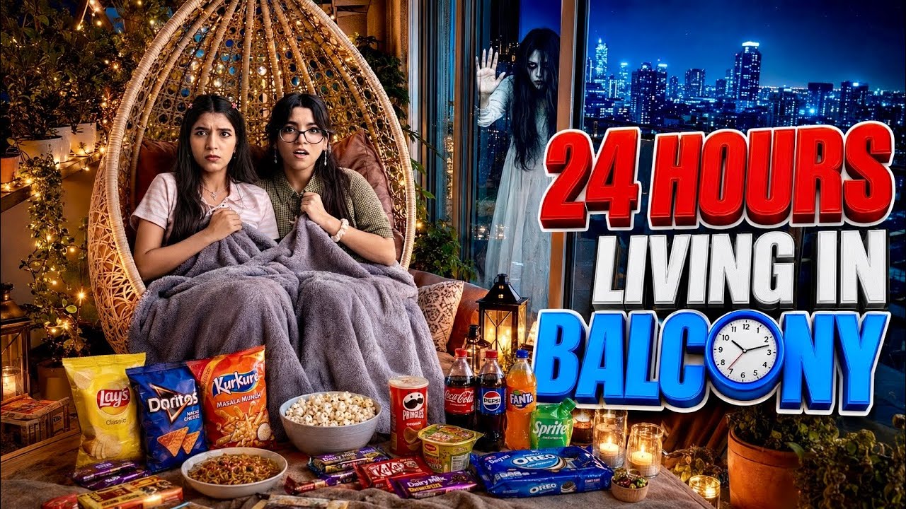 Living in  BALCONY for 24 Hours Challenge | Gone Wrong 😭😱