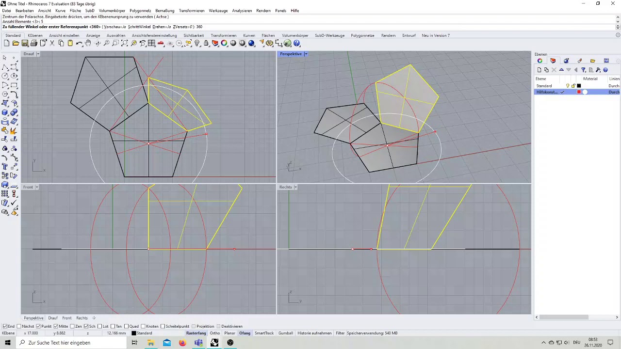 Dodekaeder in Rhino