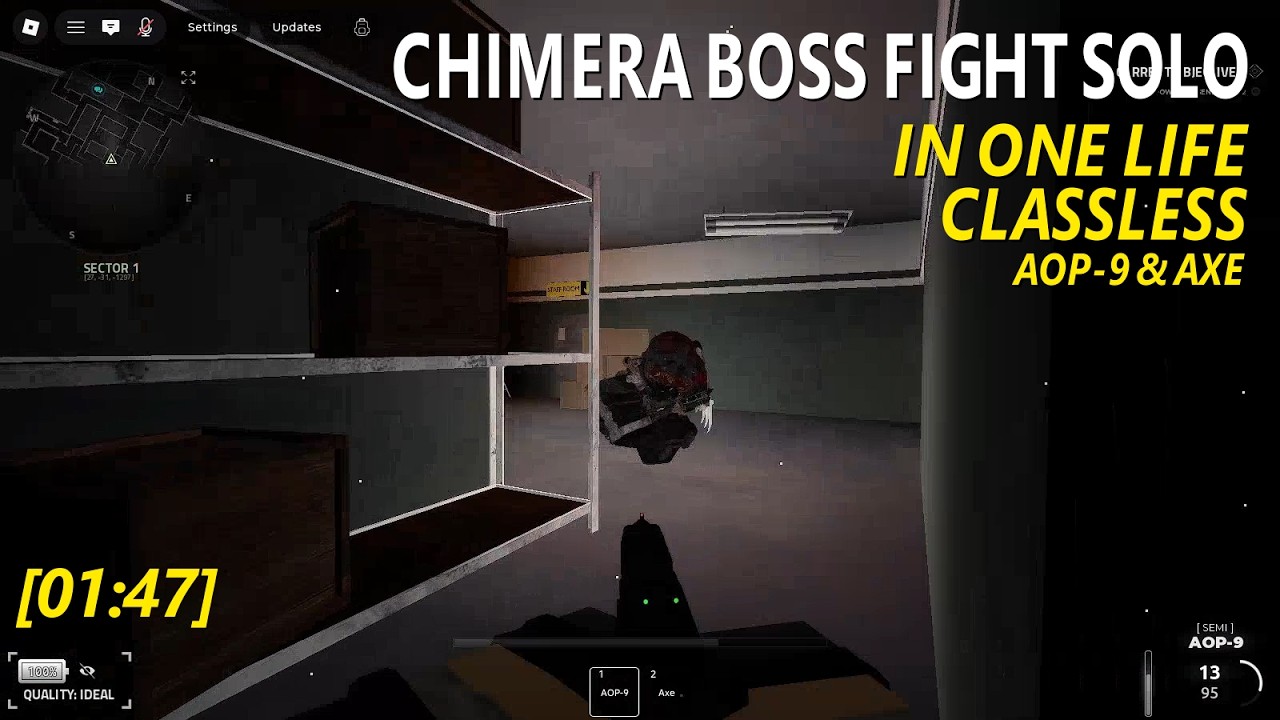 Roblox - Examination | Chimera Solo 01:47 | No Safe Zone | Classless with AOP-9 and Axe | Deathless