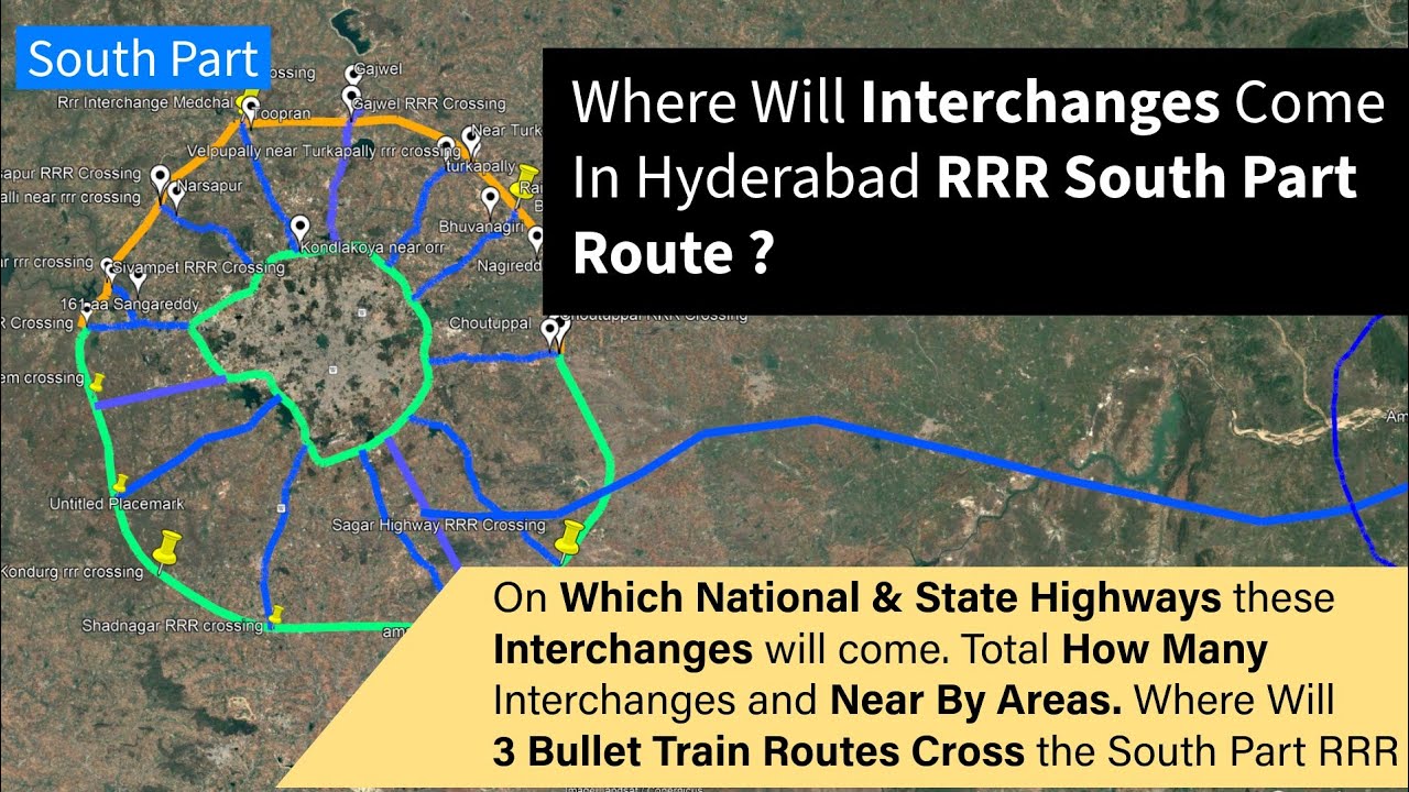 Regional Ring Road Hyderabad South Interchanges List | Bullet Train, Future City & Mega Projects