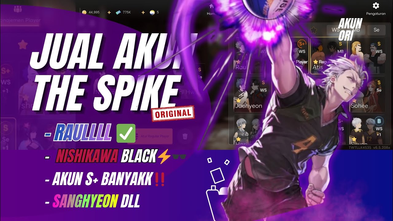 JUAL AKUN THE SPIKE CROSS RAUL MURAHH!!, BANYAK KARAKTER LANGKAH JUGA & ADA NISHIKAWA‼️