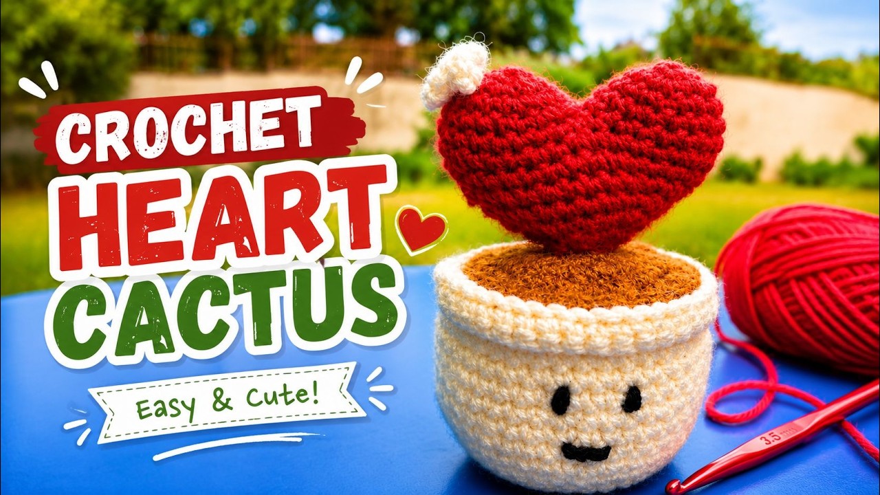 How to Crochet a Cute Heart Plant ❤️🌱 | Easy Beginner Tutorial