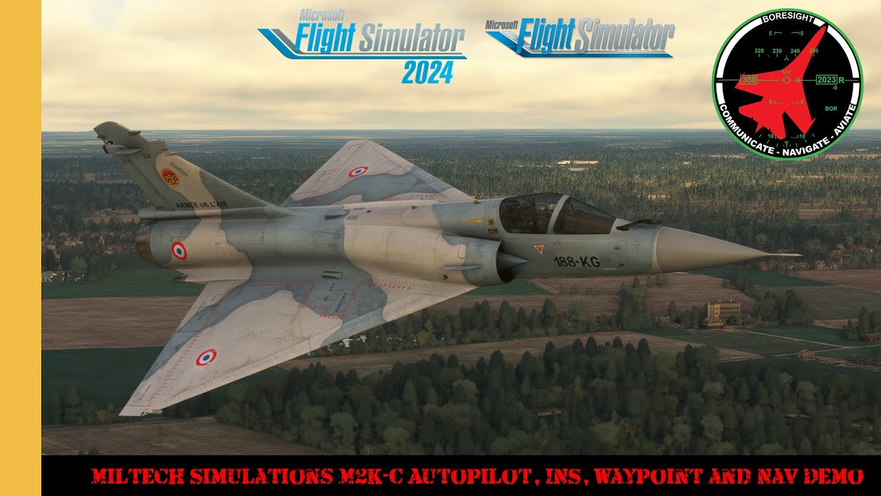 Демонстрация автопилота, инерциальной системы, точек маршрута и навигации Miltech Simulations M2K...