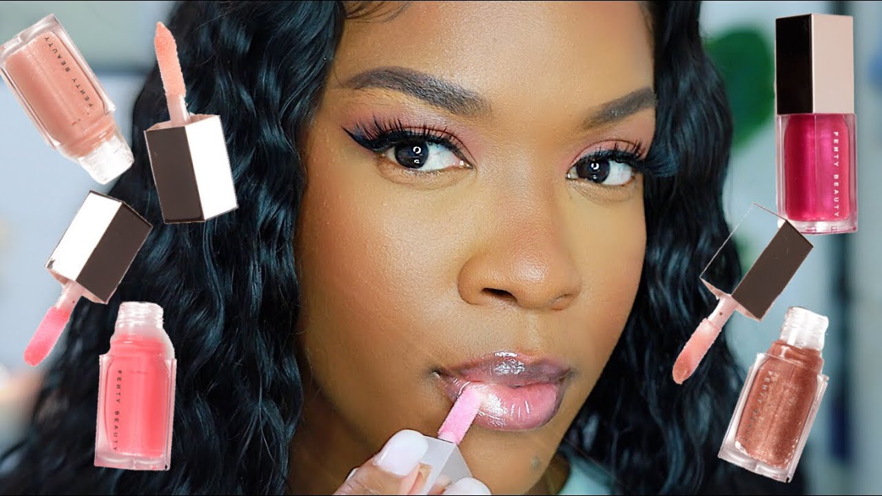 SO GLOSSY!! NEW FENTY HOLIDAY GLOSS BOMB SET: BABY BRUT, TAFFY TEASE, CAKE SHAKE, & RUBY MILK!
