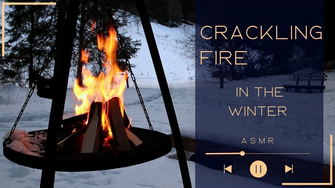 Crackling Fireplace In A Snowy Forest - ASMR -  no music - Tingles - SunflowersShineDiary7