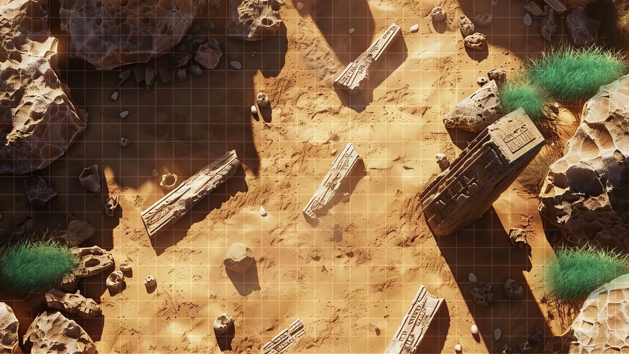 D&D | Desert Ossuary Part 4 Grid | Animated Battle Maps