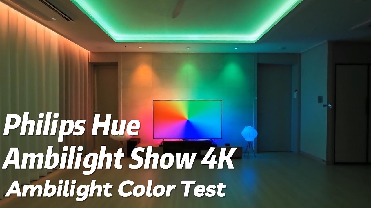 [TEST]Ambilight Color Test / Philips Hue Ambilight Show 4K / Hue Play Sync Box / Gradient / Play Bar