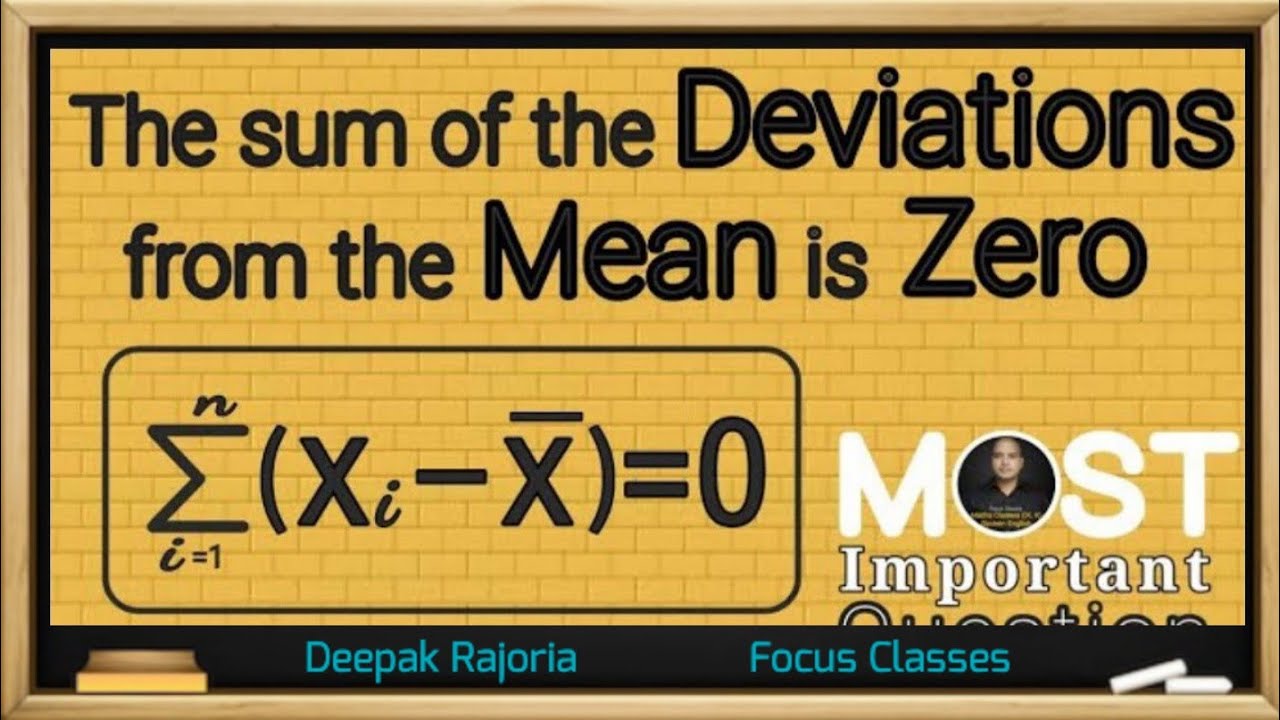 The Sum of the Deviations from the Mean is always Zero | Statistics Class 10